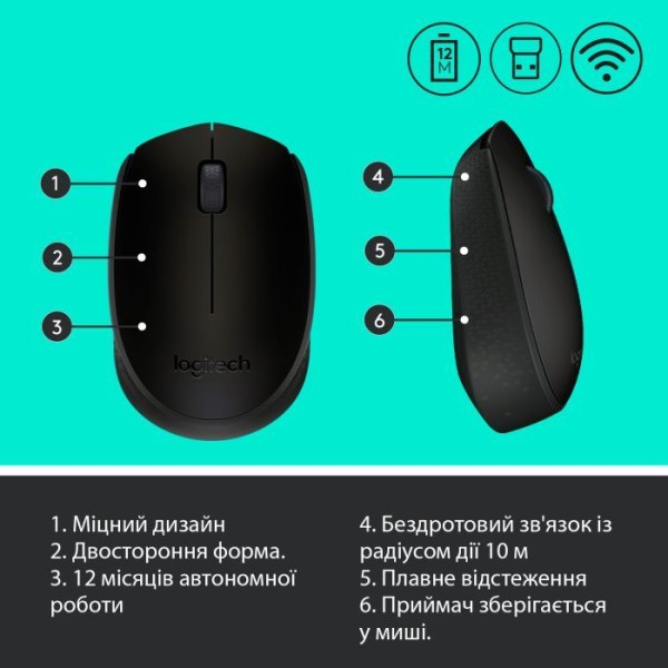 Мышь LOGITECH Wireless Mouse M170
