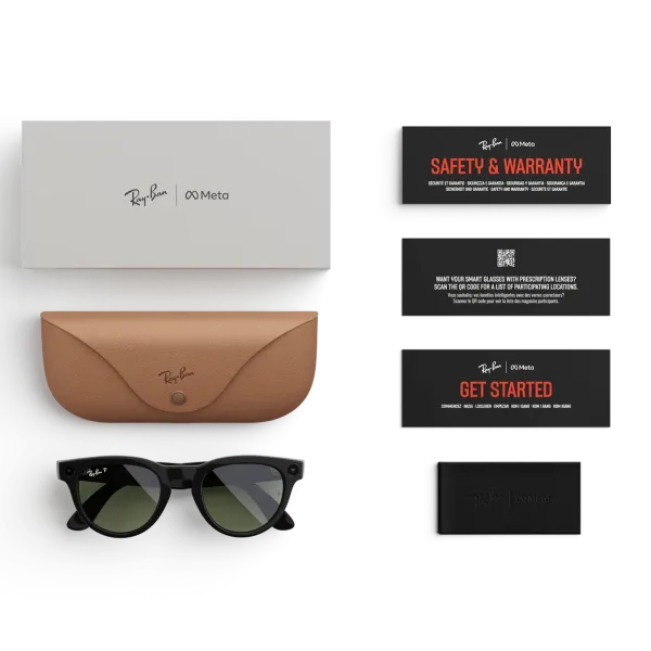 Смарт-очки Ray-Ban Meta Headliner (Gen 2) Low Bridge Fit (Shiny Black/G-15 Green) (RW4013F 601/71 51-23) (M)