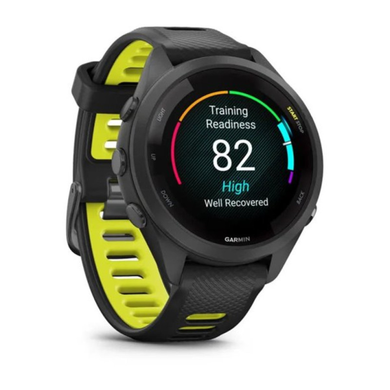 Смарт-часы Garmin Forerunner 265s Black Bezel And Case With Black/Amp Yellow Silicon Band (010-02810-13)