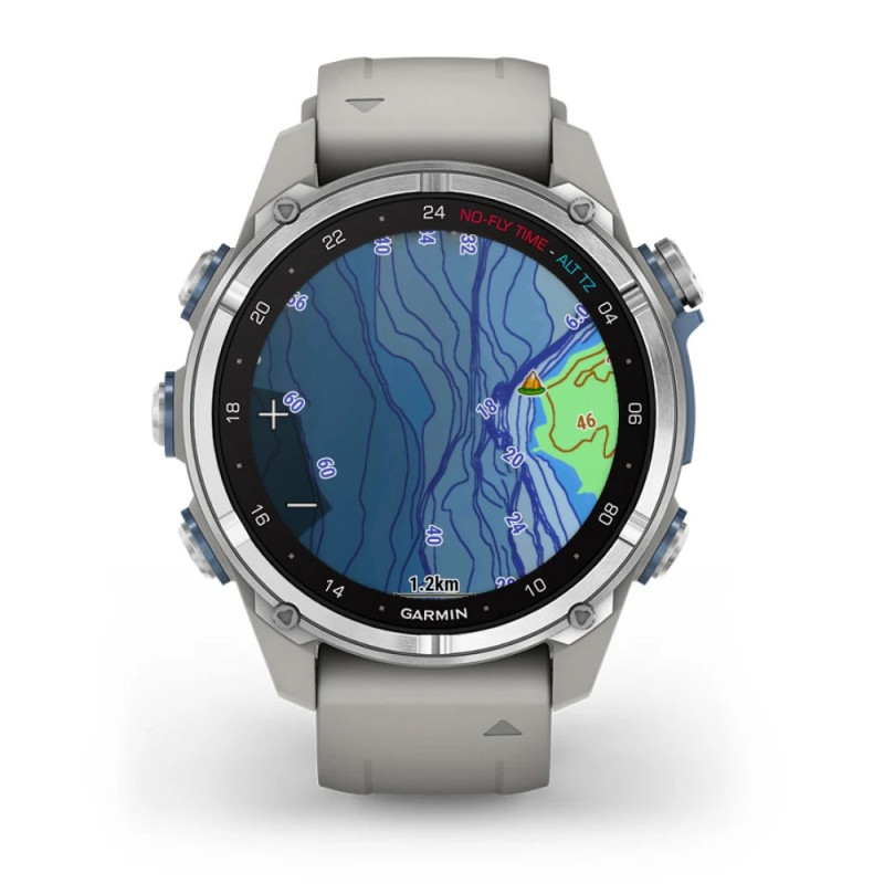 Смарт-годинник Garmin Descent Mk3 43мм Stainless Steel with Fog Grey Silicone Band (010-02753-04)