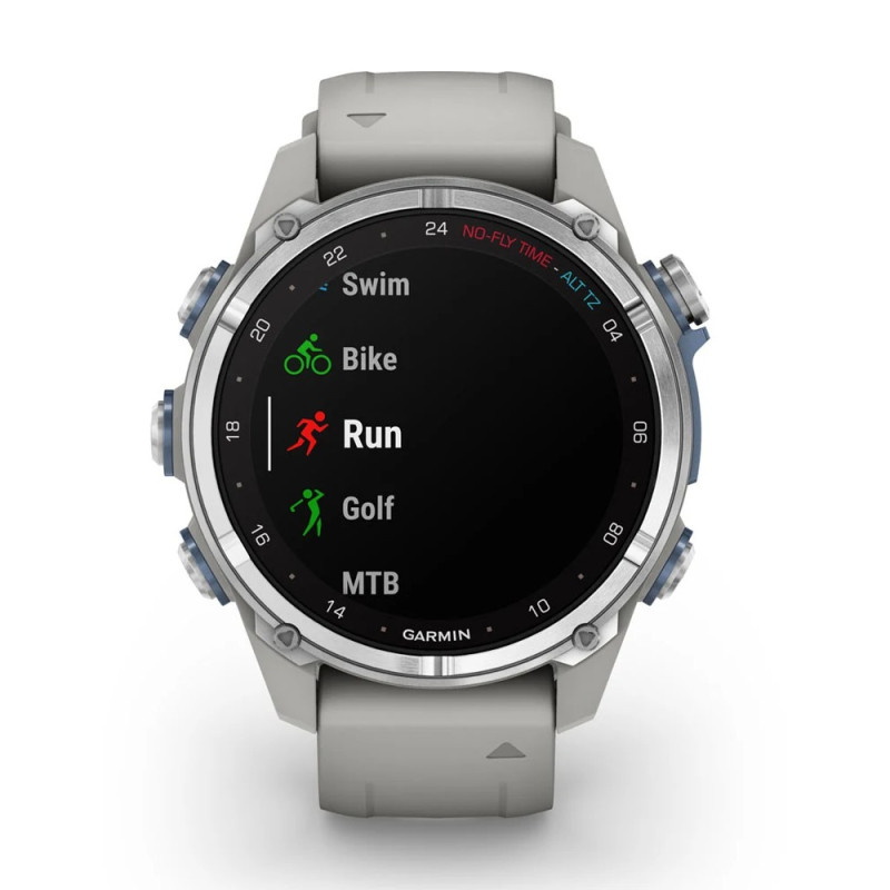 Смарт-годинник Garmin Descent Mk3 43мм Stainless Steel with Fog Grey Silicone Band (010-02753-04)