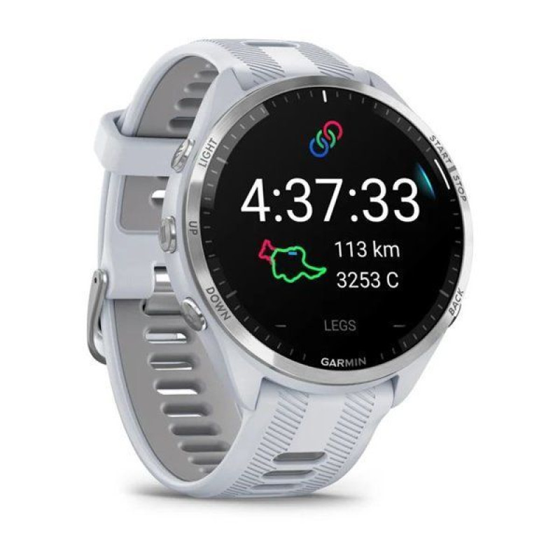 Смарт-годинник Garmin Forerunner 965 Titanium Bezel with Whitestone Case and Whitestone/Powder Gray Silicone Band (010-02809-11)