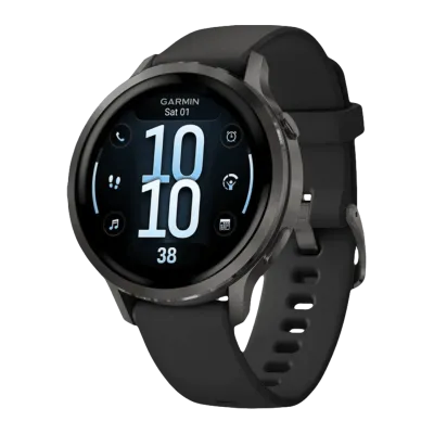Смарт-часы Garmin Venu 4 41 mm Slate with Black Silicone Band (010-03013-02)
