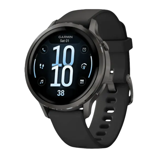 Смарт-годинник Garmin Venu 4 41 mm Slate with Black Silicone Band (010-03013-02)