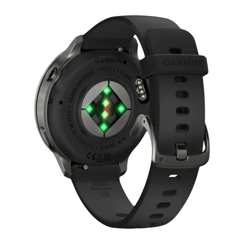 Смарт-часы Garmin Venu 4 41 mm Slate with Black Silicone Band (010-03013-02)