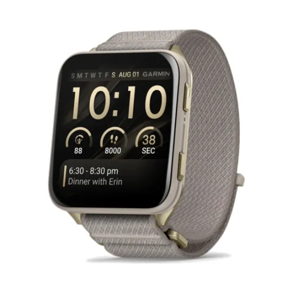 Смарт-годинник Garmin Venu X1 Soft Gold Titanium and French Grey Nylon (010-02980-33/08)