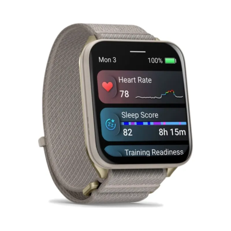 Смарт-годинник Garmin Venu X1 Soft Gold Titanium and French Grey Nylon (010-02980-33/08)