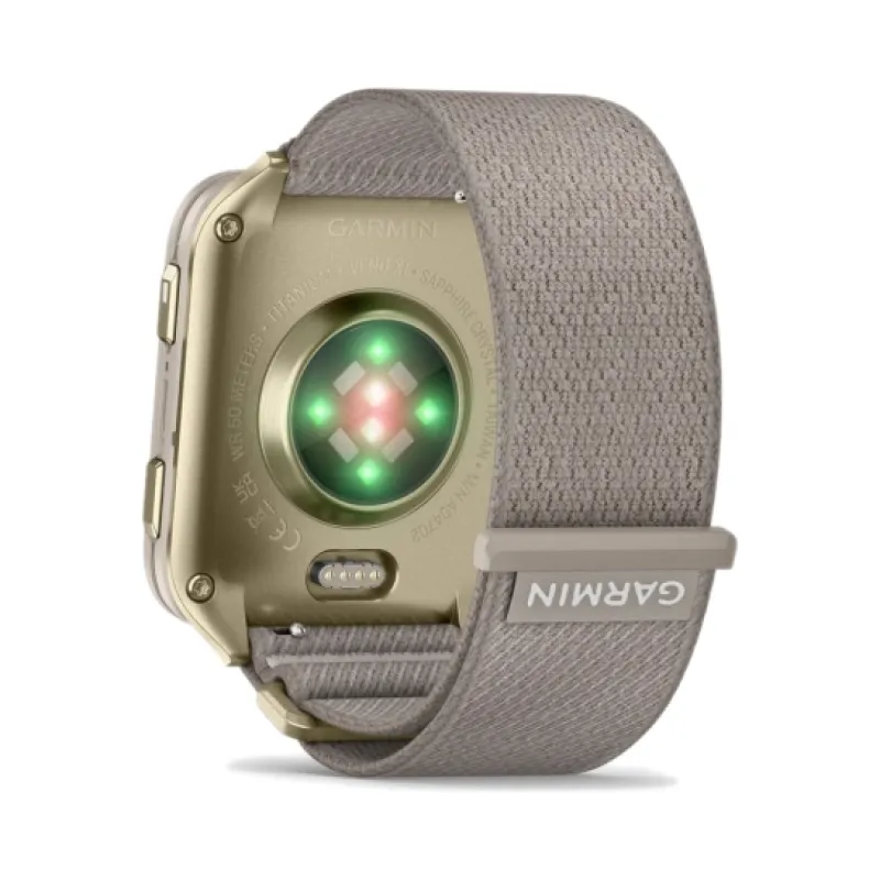 Смарт-годинник Garmin Venu X1 Soft Gold Titanium and French Grey Nylon (010-02980-33/08)