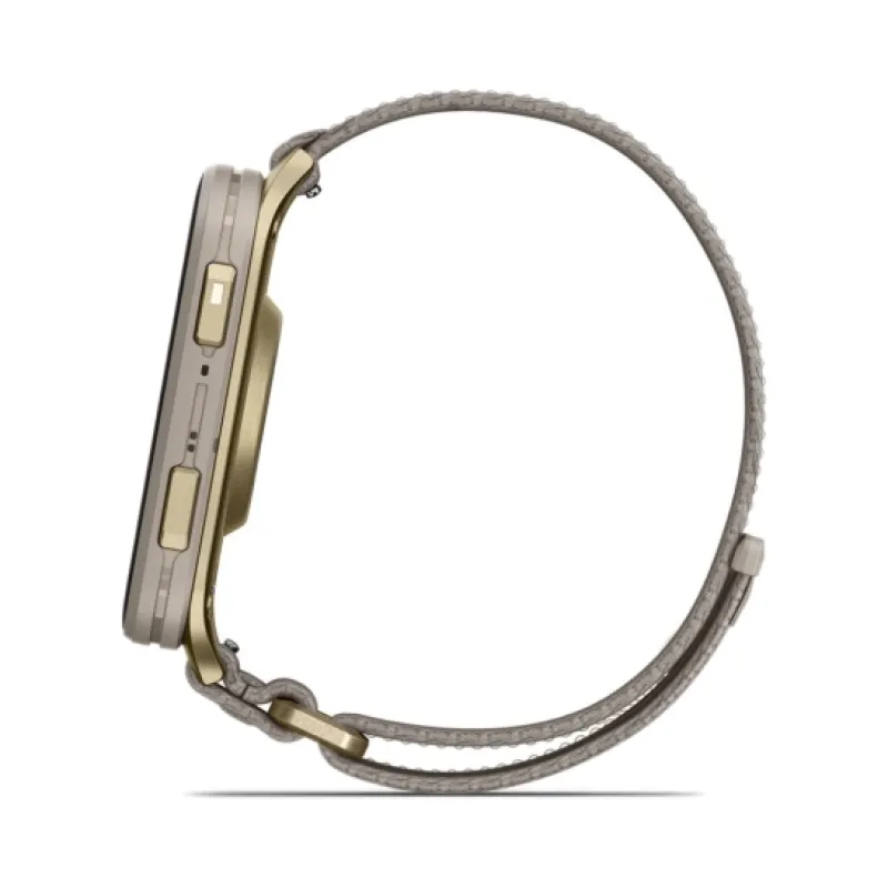 Смарт-годинник Garmin Venu X1 Soft Gold Titanium and French Grey Nylon (010-02980-33/08)