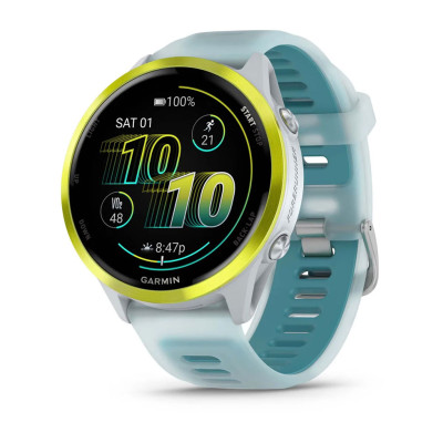 Смарт-годинник Garmin Forerunner 570 47mm Amp Yellow Aluminium with Translucent Whitestone/Turquoise Band (010-02971-01)