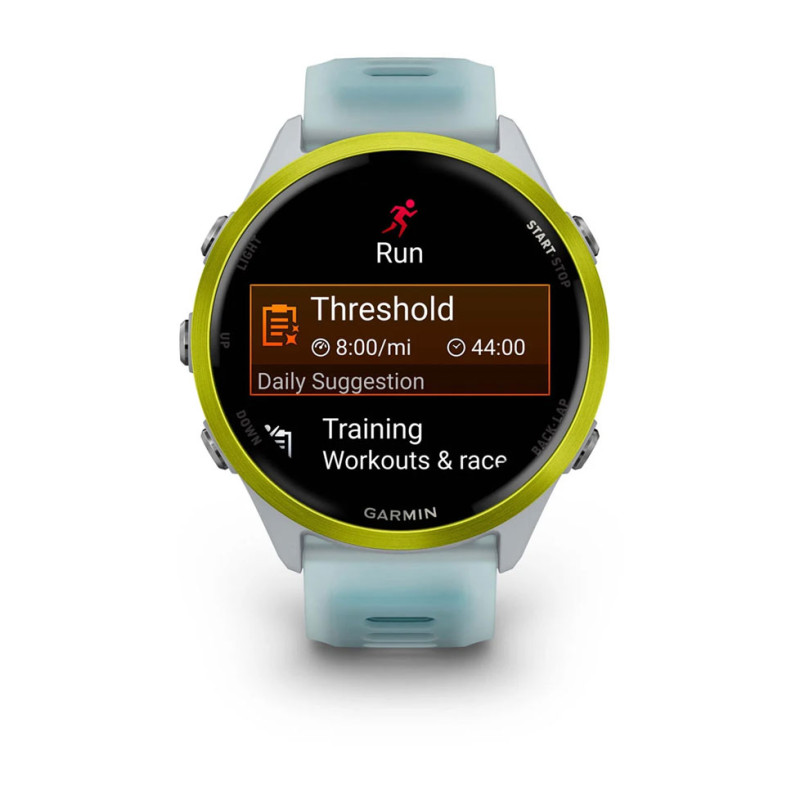 Смарт-годинник Garmin Forerunner 570 47mm Amp Yellow Aluminium with Translucent Whitestone/Turquoise Band (010-02971-01)