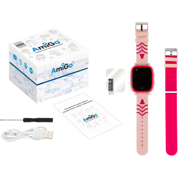 Смарт-часы Amigo GO005 4G WIFI Kids waterproof Thermometer Pink (747018)