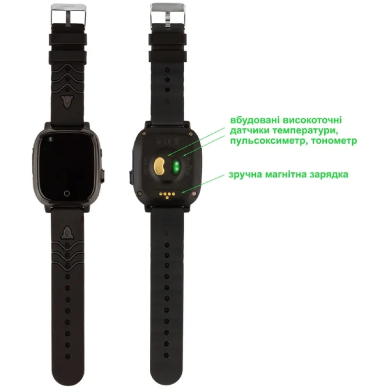 Смарт-годинник AmiGo GO005 4G Wi-Fi Thermometer Black (747016)