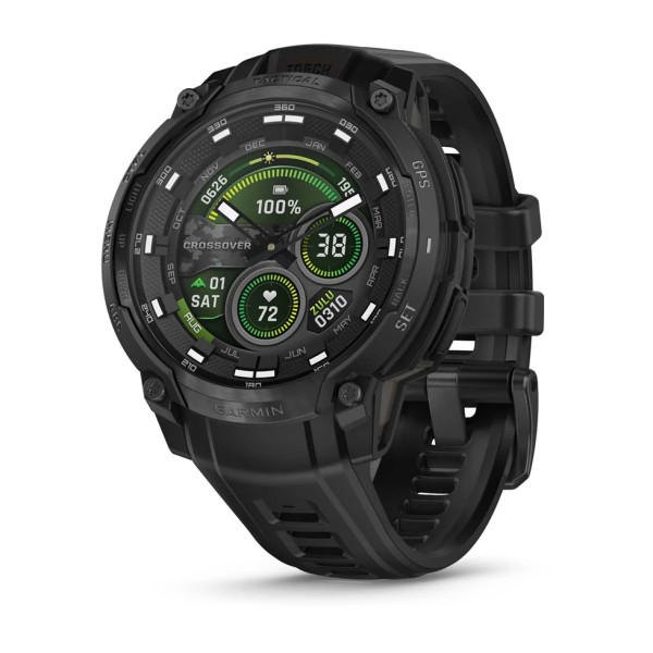Смарт-часы Garmin Instinct Crossover AMOLED, Tactical, Black/Black (010-03398-02)