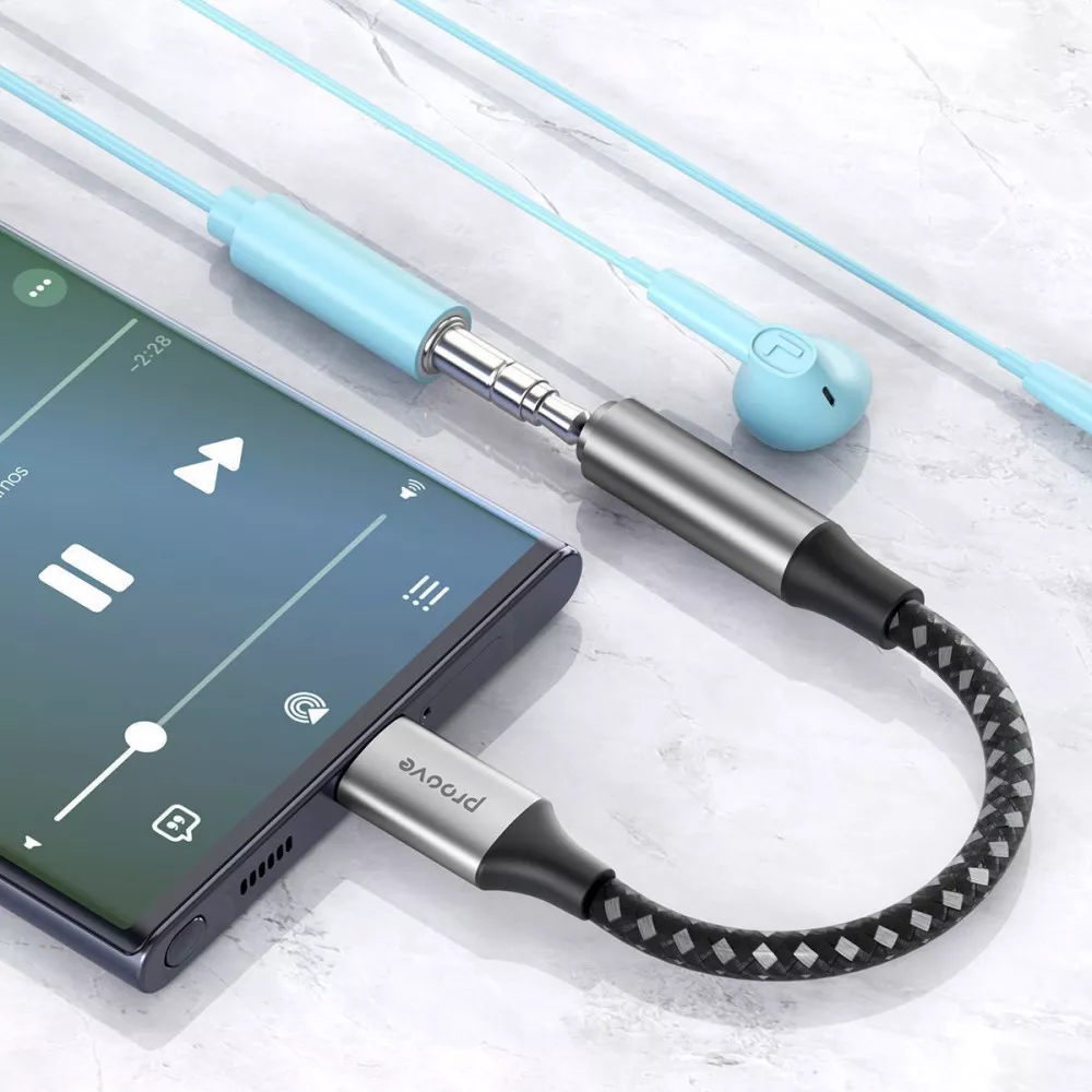 Кабель AUX Proove SoundMesh Type-C to 3.5mm (1m) , Gray, ACSM00002801