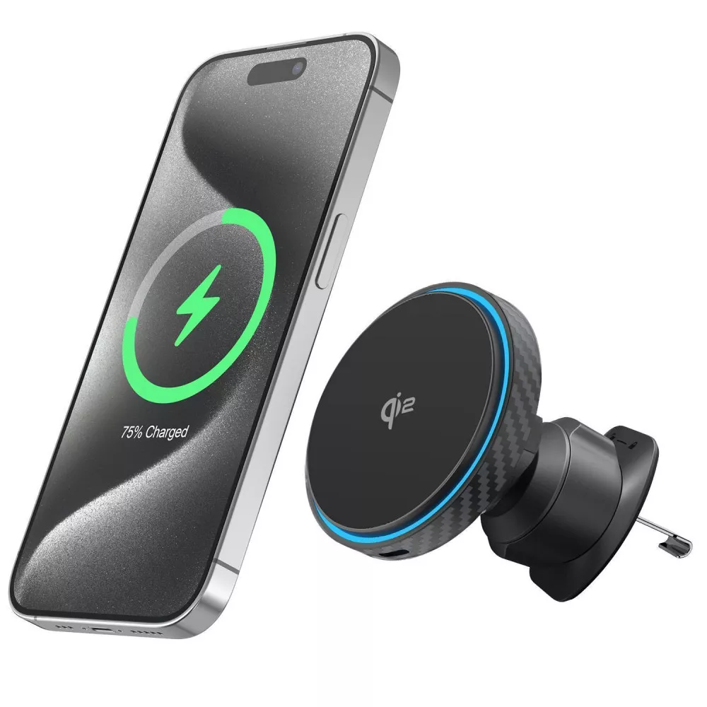 Автотримач з БЗП Proove Graphite Circle Qi2 15W