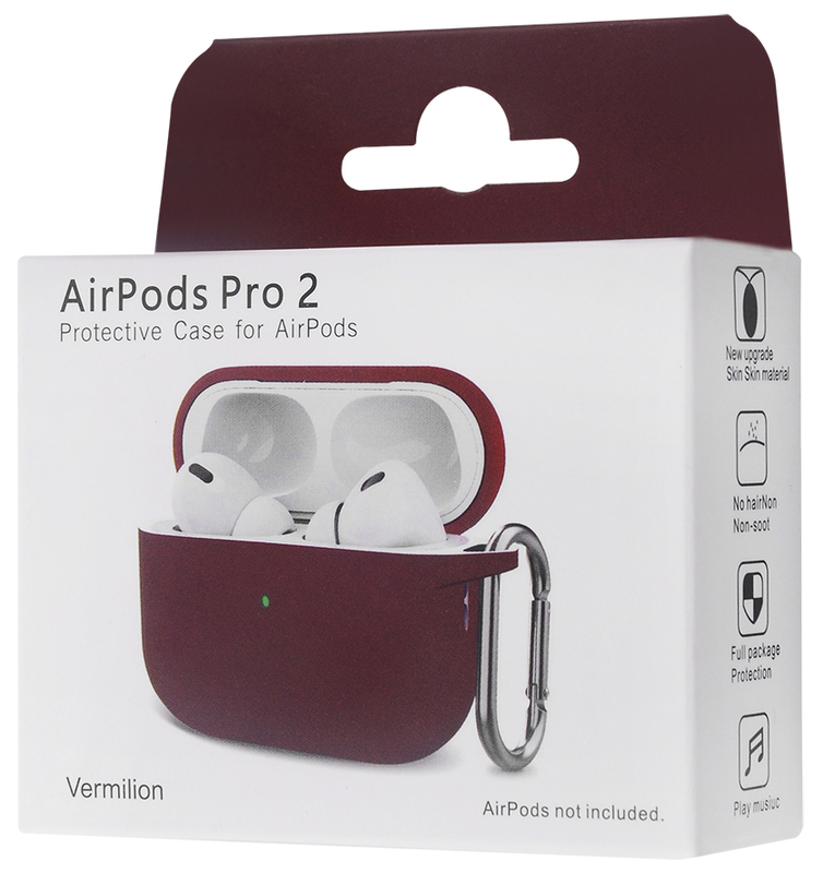 Чехол Silicone Case New для AirPods Pro 2 (бордовый)