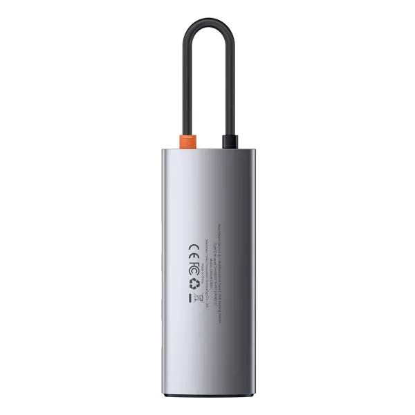 USB-хаб Baseus 6-в-1 Metal Gleam с 6 портами: Type-C, USB 3.0*3, Type-C (PD)*1, 4K HDMI, RJ45, серый (CAHUB-CW0G)