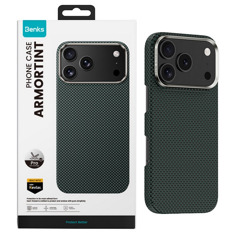 Чохол Benks для iPhone 17 Pro Magnetic Kevlar ArmorTint Series Green