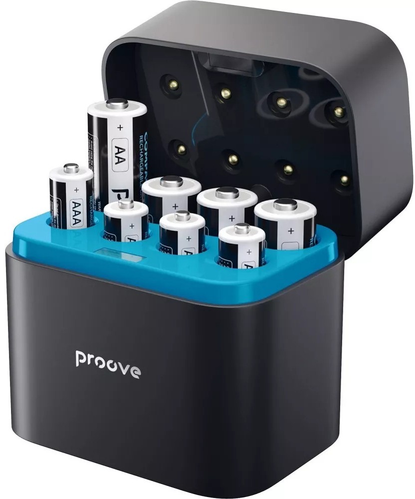 З/устройство аккумуляторов AA/AAA Proove Compact Station 8 шт. (4xAAA + 4xAA) Black (RBCS00000001)