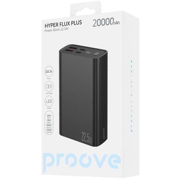 Батарея мобільна Proove Hyper Flux Plus 22.5W 20000mAh black (PBF222120001)