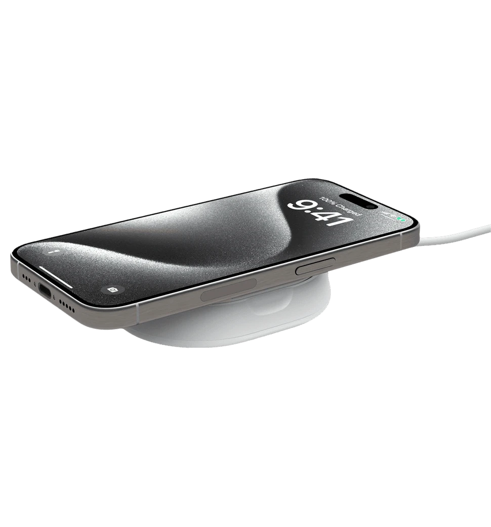 Зарядное устройство Belkin 15 Вт Magnetic Stand Qi2, адаптер 20 Вт USB-C, белый (WIA008VFWH)