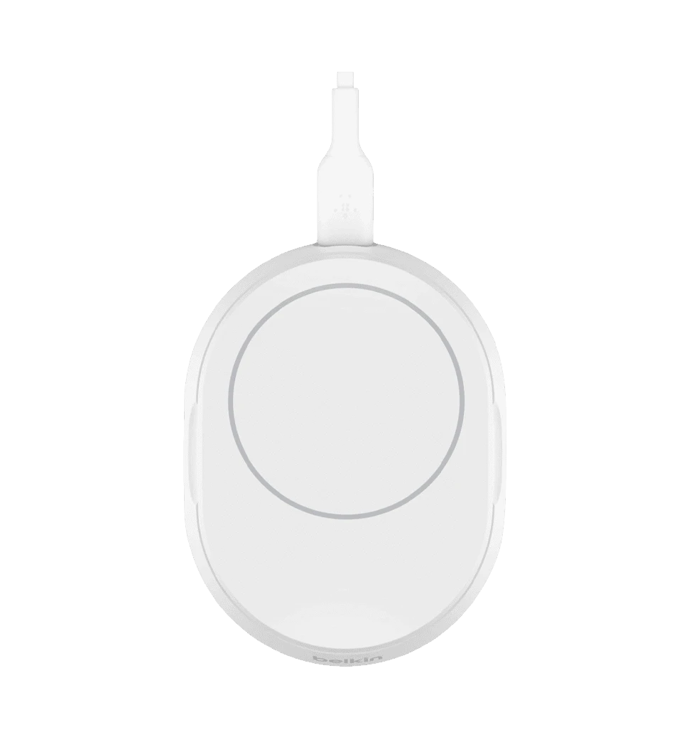 Зарядное устройство Belkin 15 Вт Magnetic Stand Qi2, адаптер 20 Вт USB-C, белый (WIA008VFWH)
