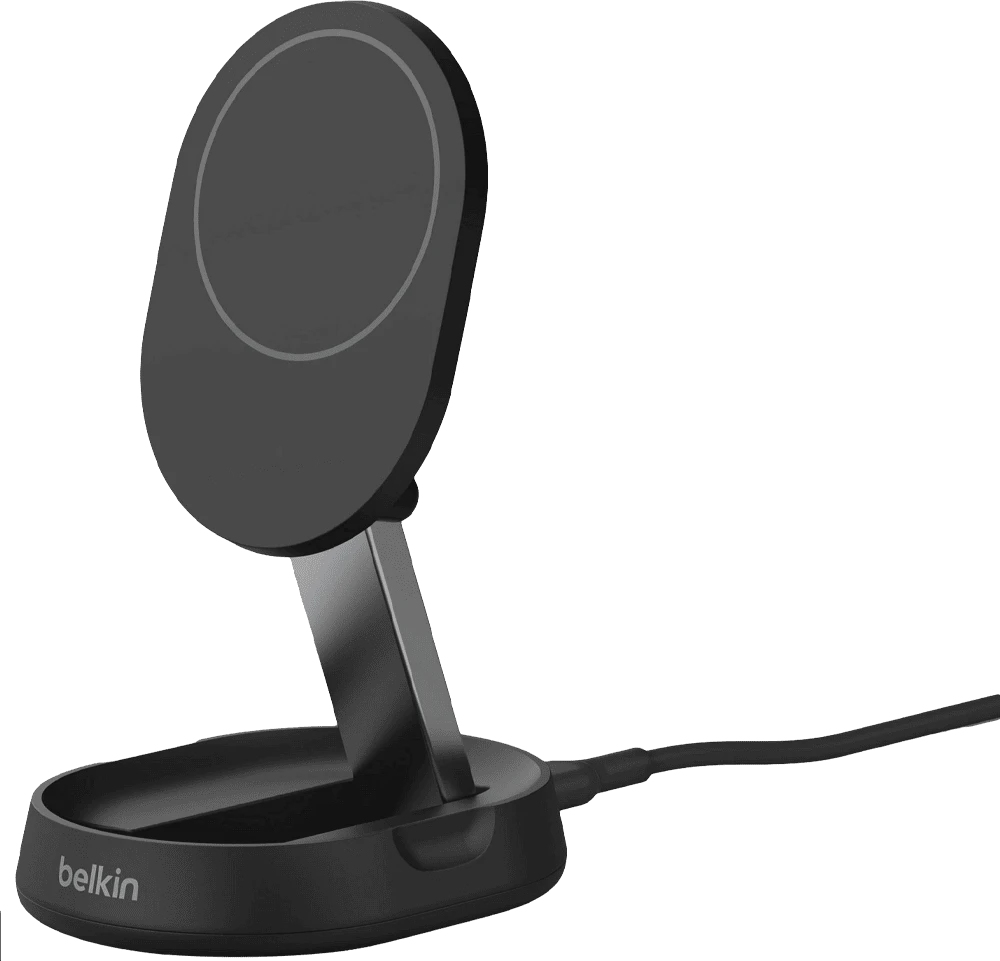 Зарядное устройство Belkin 15 Вт Magnetic Stand Qi2, адаптер 20 Вт USB-C, черный (WIA008VFBK)