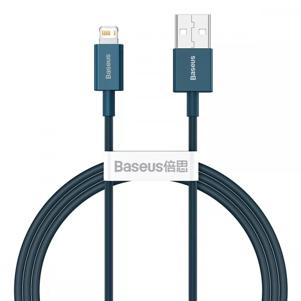Кабель Baseus Superior Series USB–Lightning 2,4 А, 1 м, синий, CALYS-A03