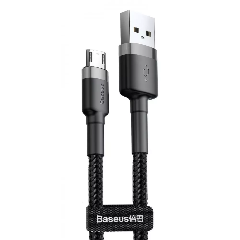 Кабель Baseus Cafule Micro USB 1.5A (2m), Gray/Black, CAMKLF-CG1