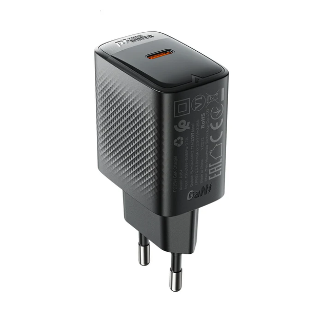 Блок зарядки ACEFAST A104 PD25W GaN single USB-C charger Black