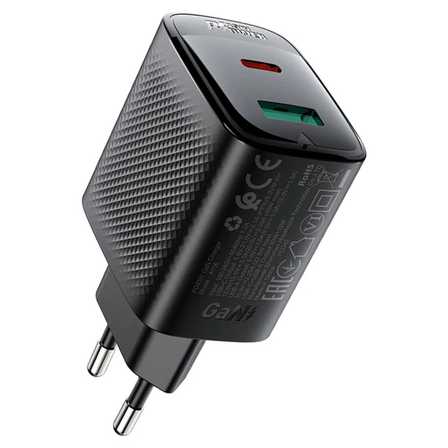 Зарядний пристрій ACEFAST A106 PD45W GaN (USB-C+USB-A) charger