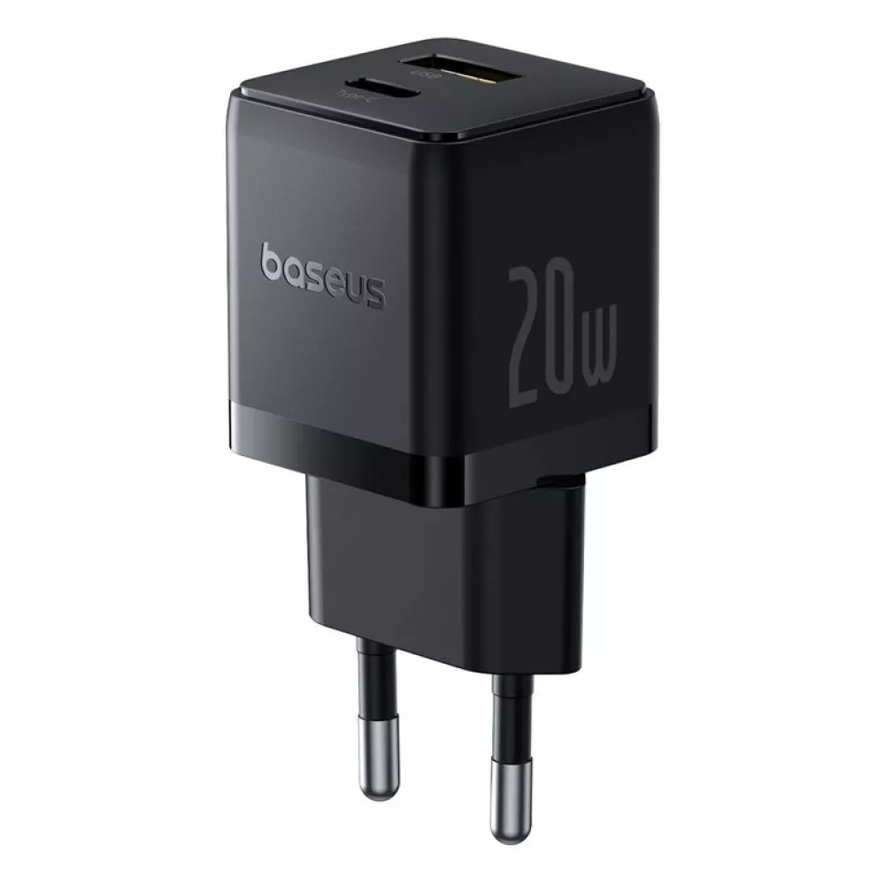 МЗП Baseus Palm Fast Charger 20W + Кабель Type-C to Type-C 60W Black