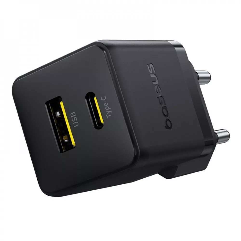 МЗП Baseus Palm Fast Charger 20W + Кабель Type-C to Type-C 60W Black