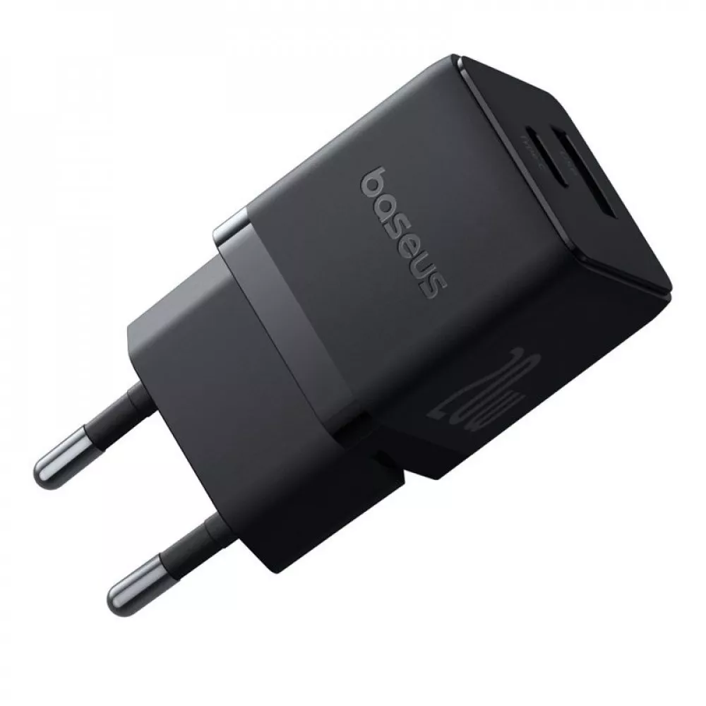 МЗП Baseus Palm Fast Charger 20W + Кабель Type-C to Type-C 60W Black