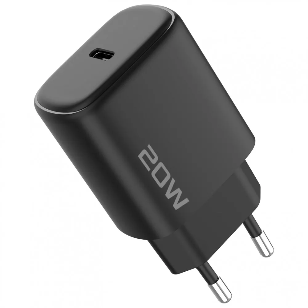Зарядное устройство Proove Silicone Power 2 20 Вт (Type-C) + кабель Type-C — Lightning (1 м), черный (WCSP22010001)