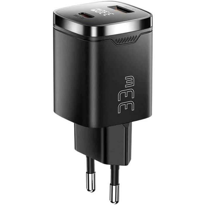 Зарядний пристрій для ESSAGER Gamet 33W GaN Digital Display A+C Black (ECT33W-GMB01-Z)