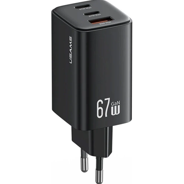 Мережевий зарядний пристрій Usams CC265 GaN 67W Black