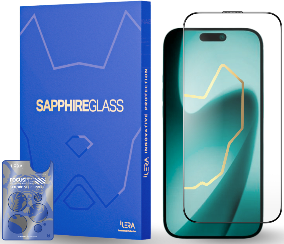 Захисне скло для смартфону ILera Sapphire Ultra Glass 2.0 for iPhone 17 Pro Max (ILSPDLPL17PrMx)