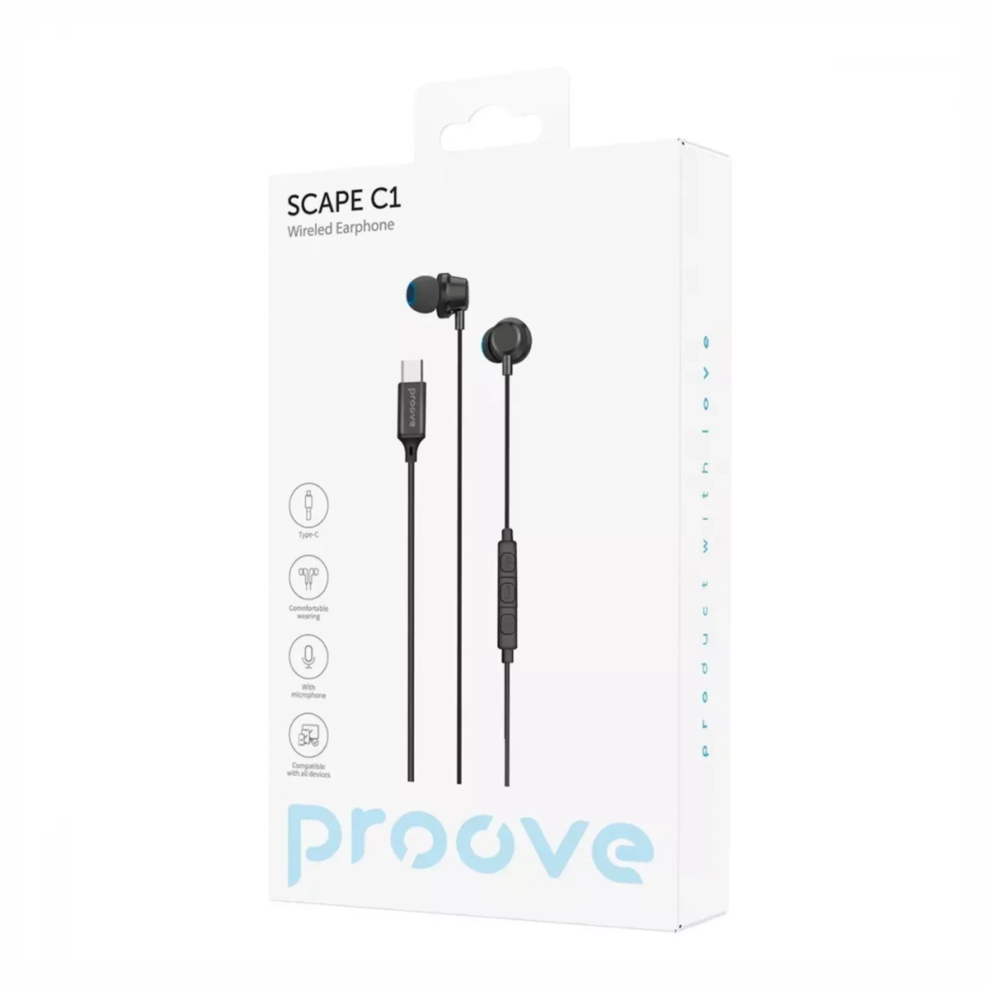 Навушники вкладиші дротові Proove Scape C1 Type-C (WESC10000201)