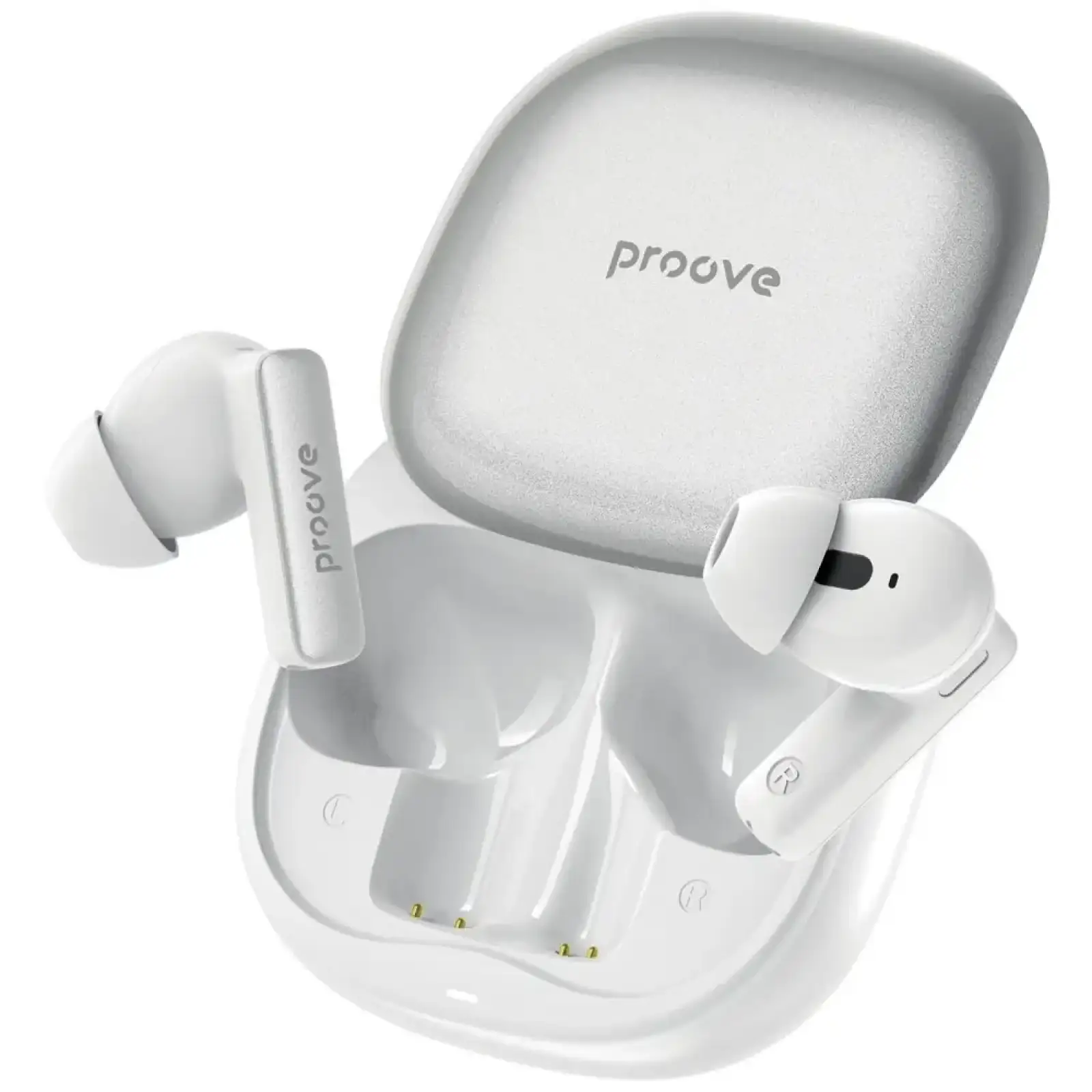 Навушники вкладиші бездротові TWS Proove NoLimit TWS with Hybrid ANC (APP) White/Silver (TWNL0001AP26)