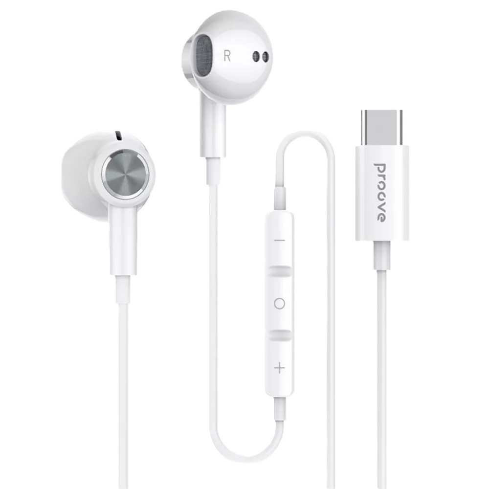 Наушники прокладочные вкладыши Proove Echo (Type-C) White (ECWE00000202)