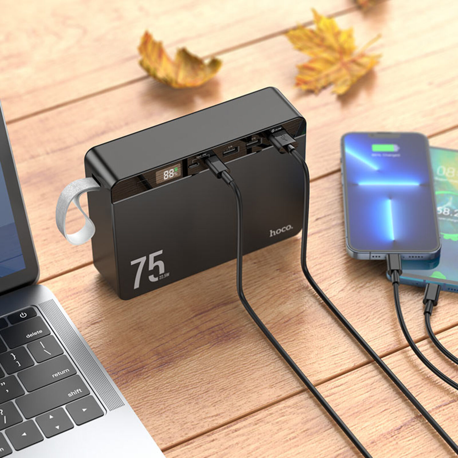 Батарея мобільна HOCO J94 Overlord 22.5W 75000mAh Black