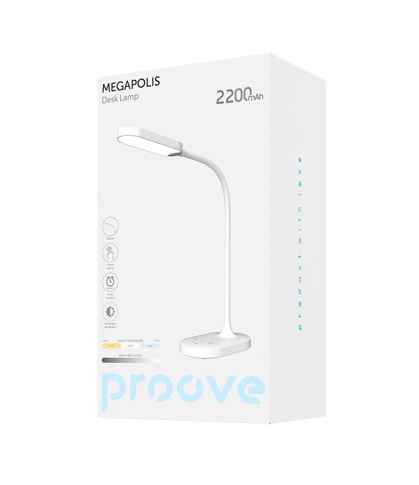 Настільна лампа Proove Megapolis 2200 mAh white (PLMP00010002)