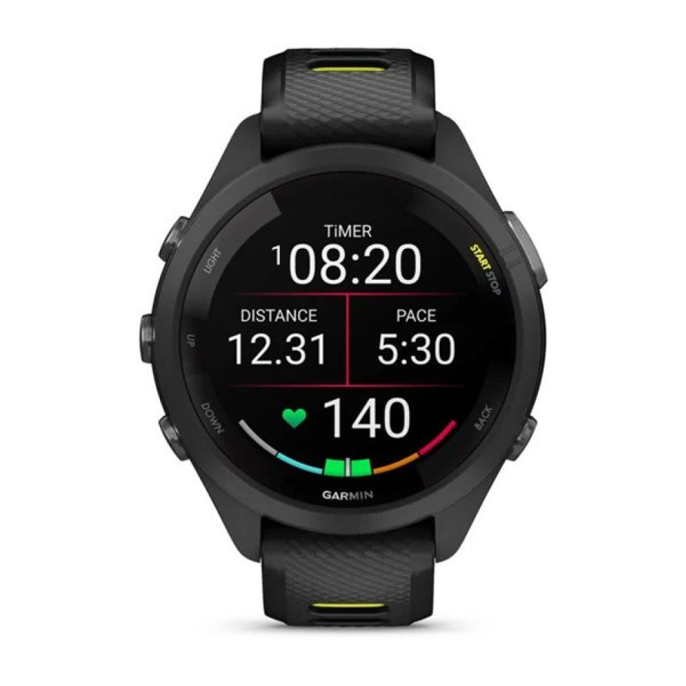 Смарт-часы Garmin Forerunner 265s Black Bezel And Case With Black/Amp Yellow Silicon Band (010-02810-13)