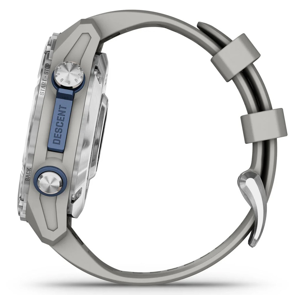 Смарт-годинник Garmin Descent Mk3 43мм Stainless Steel with Fog Grey Silicone Band (010-02753-04)