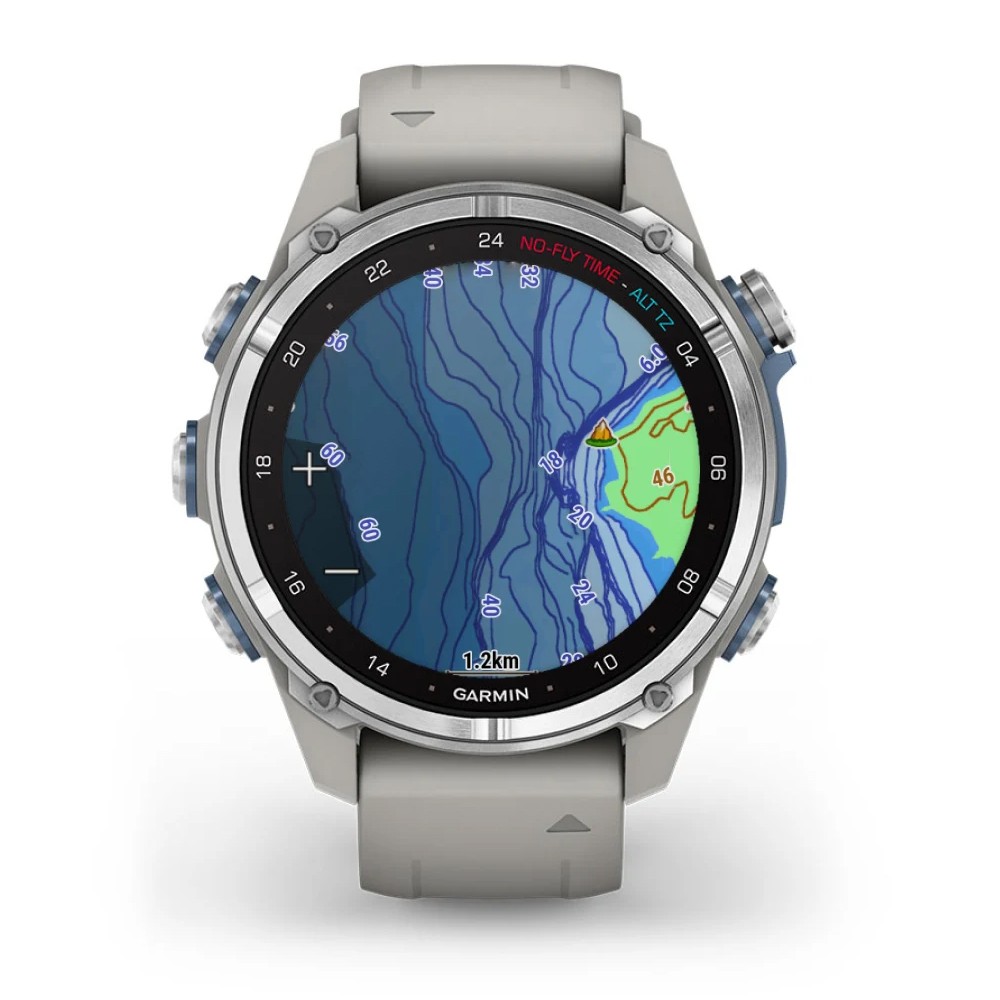Смарт-годинник Garmin Descent Mk3 43мм Stainless Steel with Fog Grey Silicone Band (010-02753-04)