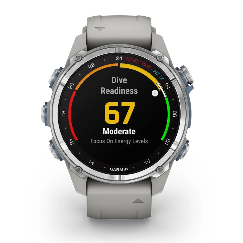 Смарт-годинник Garmin Descent Mk3 43мм Stainless Steel with Fog Grey Silicone Band (010-02753-04)