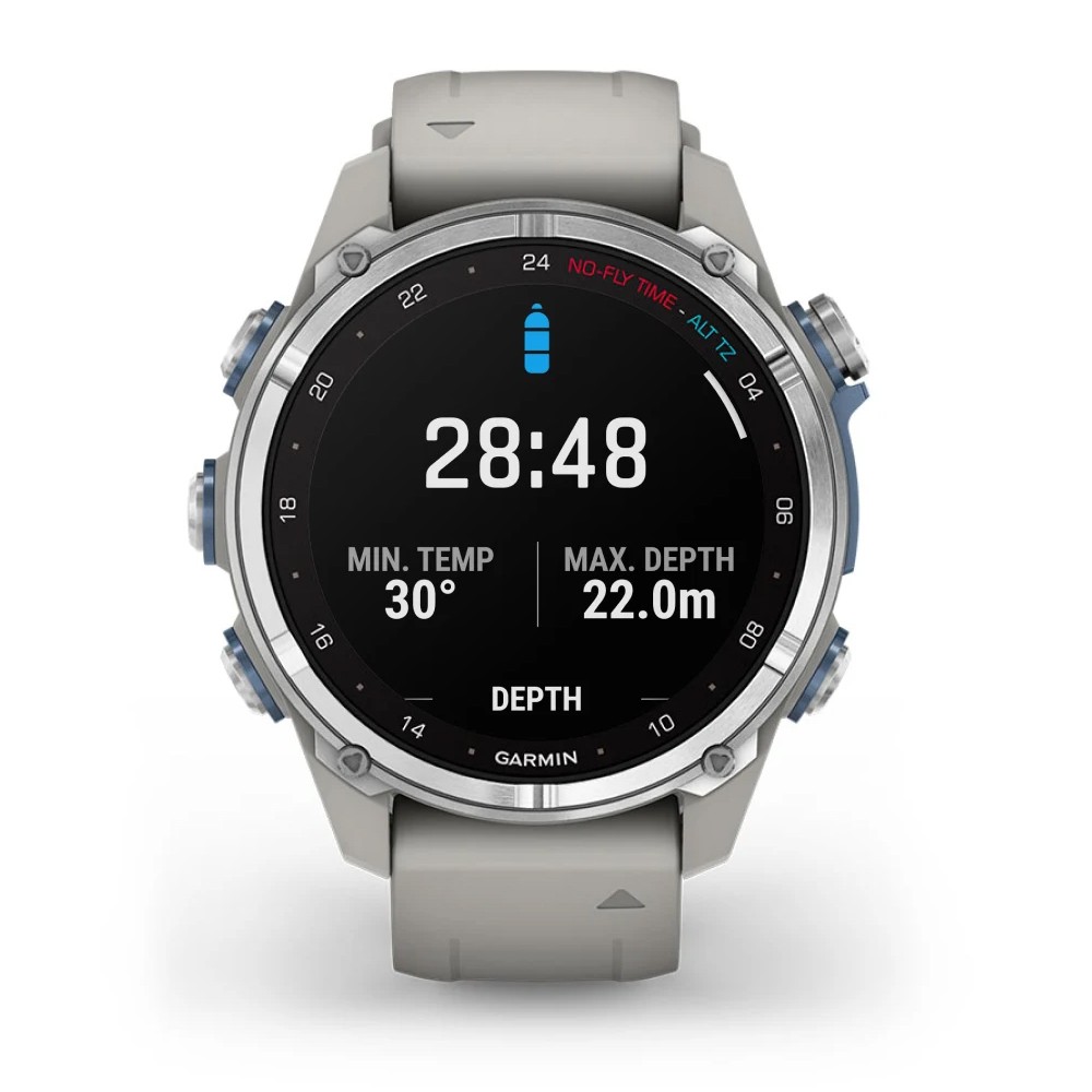Смарт-годинник Garmin Descent Mk3 43мм Stainless Steel with Fog Grey Silicone Band (010-02753-04)