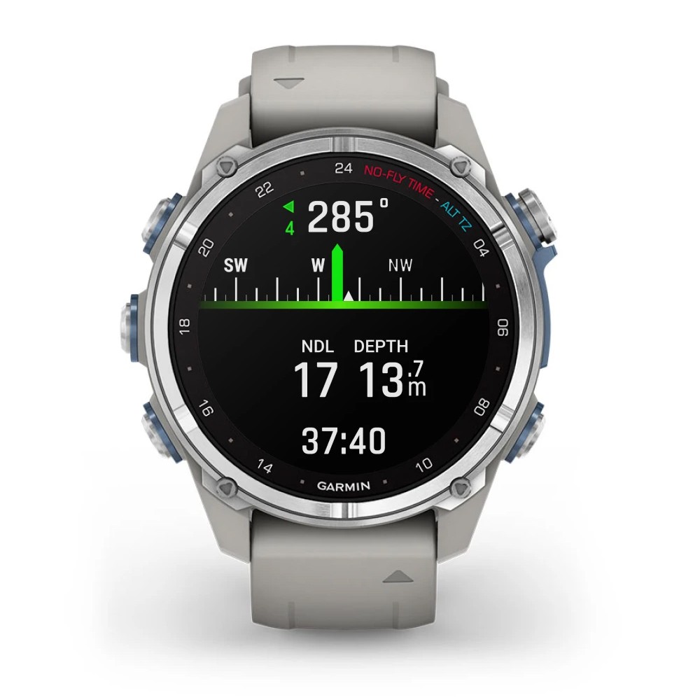 Смарт-годинник Garmin Descent Mk3 43мм Stainless Steel with Fog Grey Silicone Band (010-02753-04)